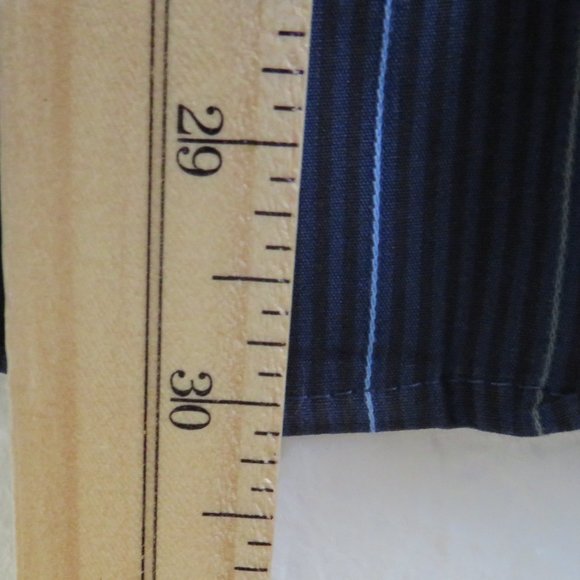 Structure* Men's Long Sleeve Button Down Curved Hem Stripe Shirt~Large 16"-16.5" - Picture 7 of 10